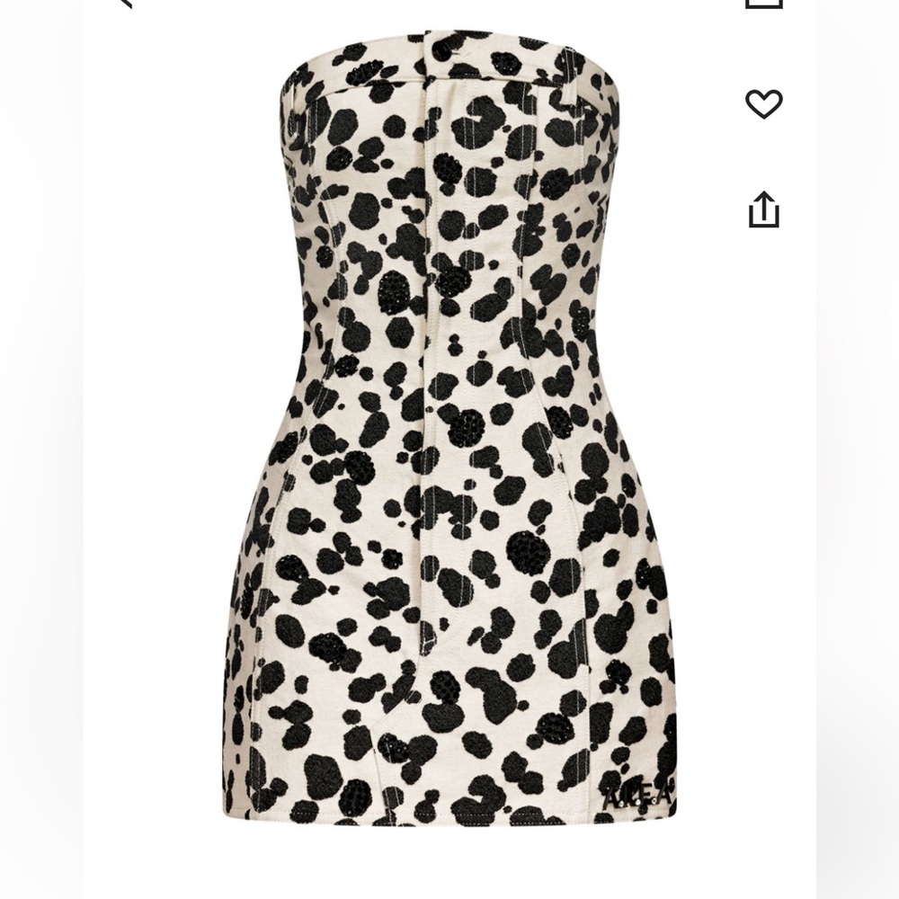 AREA dalmatian-jacquard denim mini dress